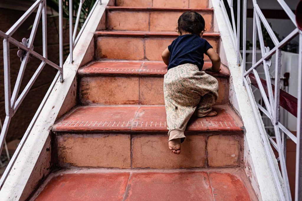 climbing stairs baby